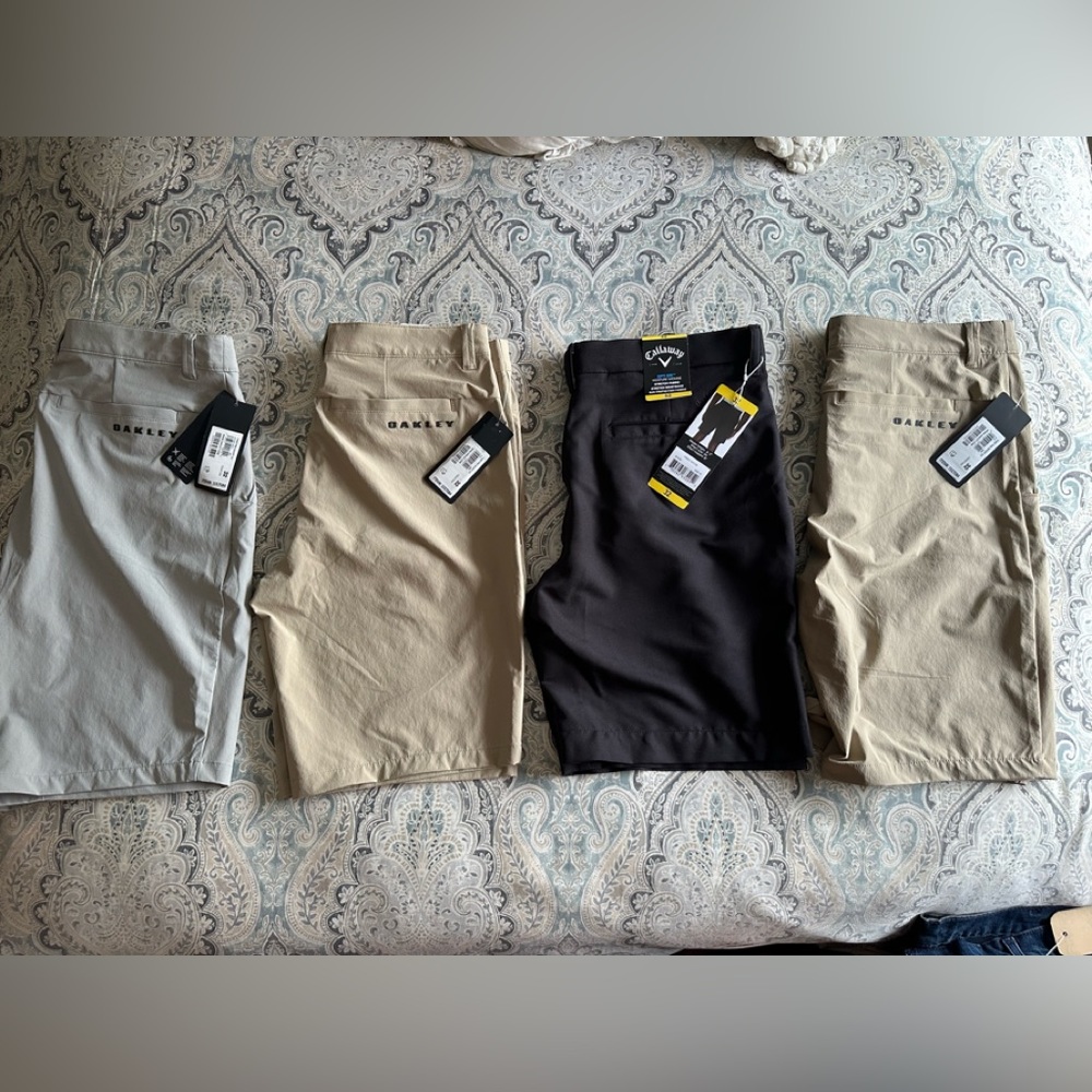 Lot of 4 pairs golf shorts size 32. NWT 3 Oakley 1 callaway